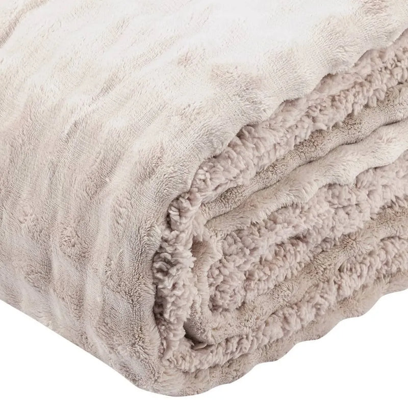 Cobertor King Requinte Sherpa Color Casa - Bege