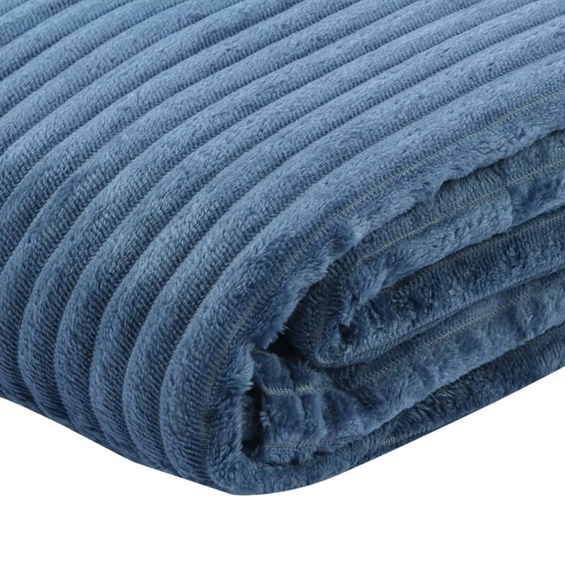 Cobertor Queen Montreal 100% Poliéster Casa - Azul Jeans