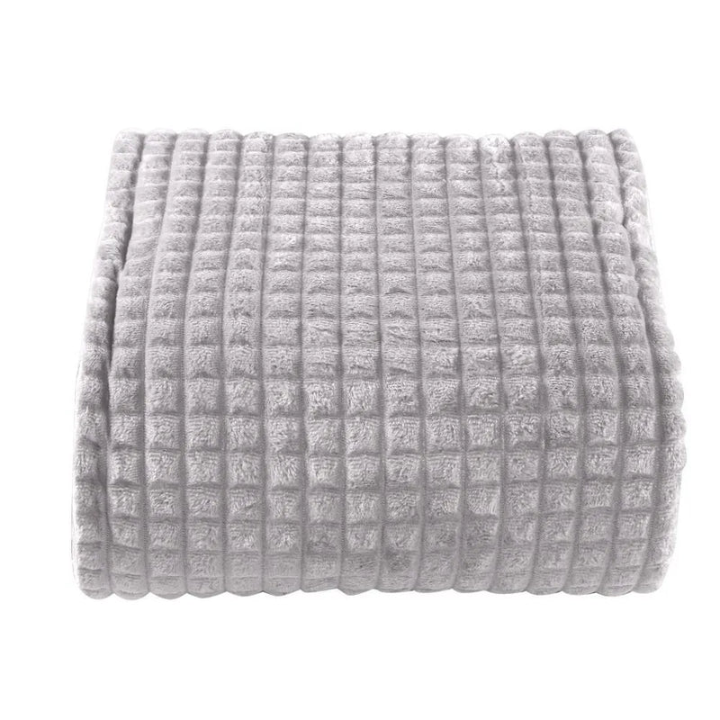 Cobertor Solteiro 100% Poliéster Diamond - Cinza Ice