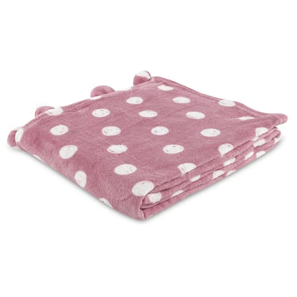 Cobertor Solteiro Infantil 100% Poliéster Pompom - Poa Rosa