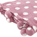 Cobertor Solteiro Infantil 100% Poliéster Pompom - Poa Rosa