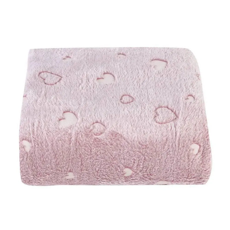 Cobertor Solteiro Microfibra 3D - Coração Rose