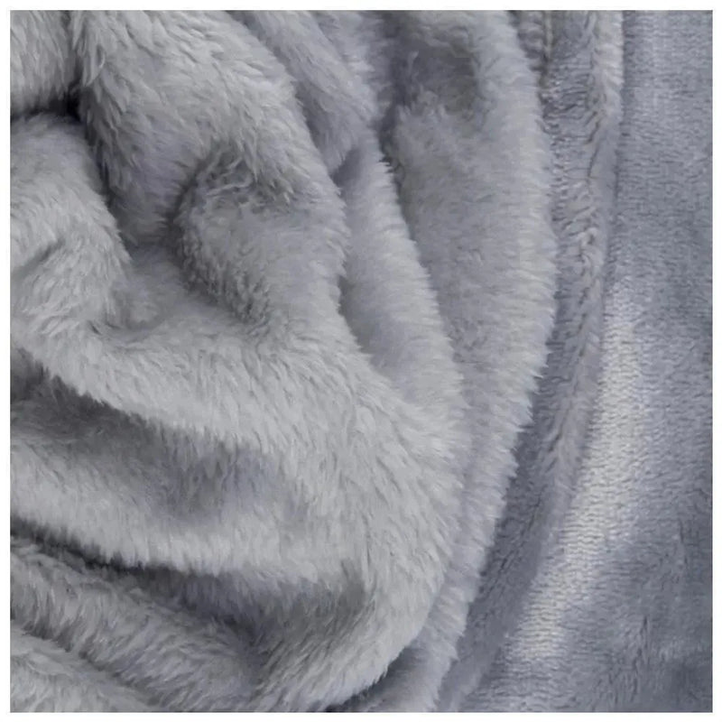 Cobertor Solteiro Microfibra Velour Clássico Camesa - Cinza Claro