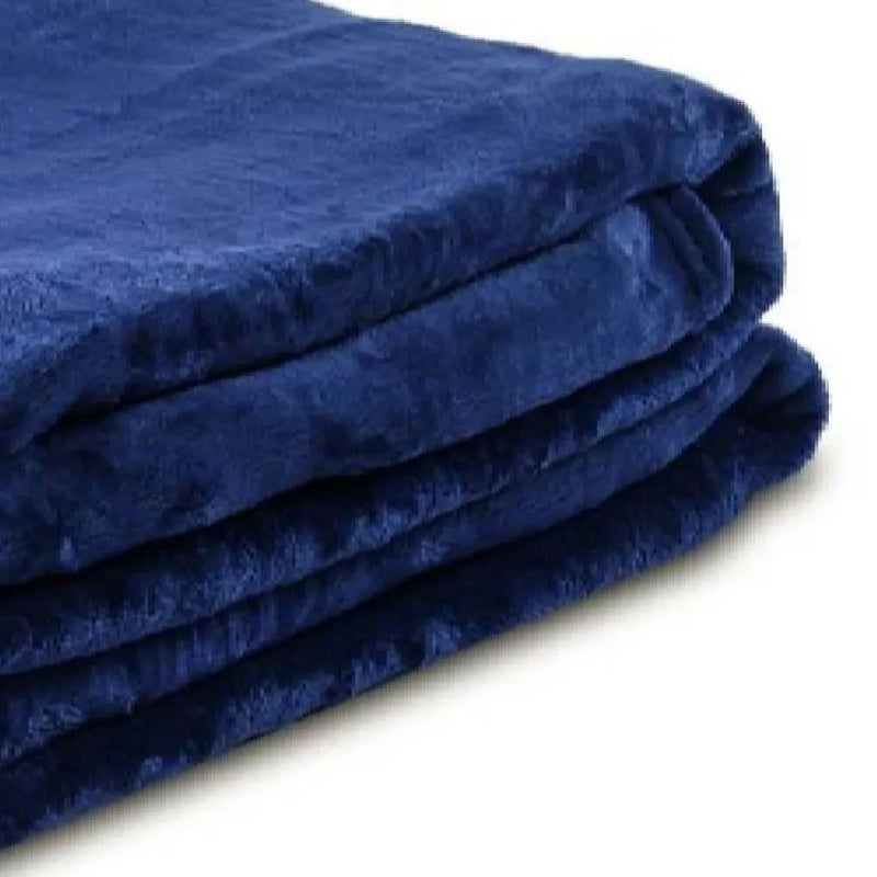 Cobertor Solteiro Microfibra Velour Clássico Camesa - Marinho